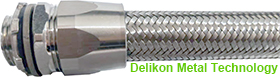 Delikon Metal Technology. Delikon High Temperature EMI RFI Shielding Heavy Series Over Braided Flexible Conduit and EMI RFI Shield Termination Heavy Series Connector provide electromagnetic interference shielding for VFD cables used in a wide range of processes inside a steel mill. 